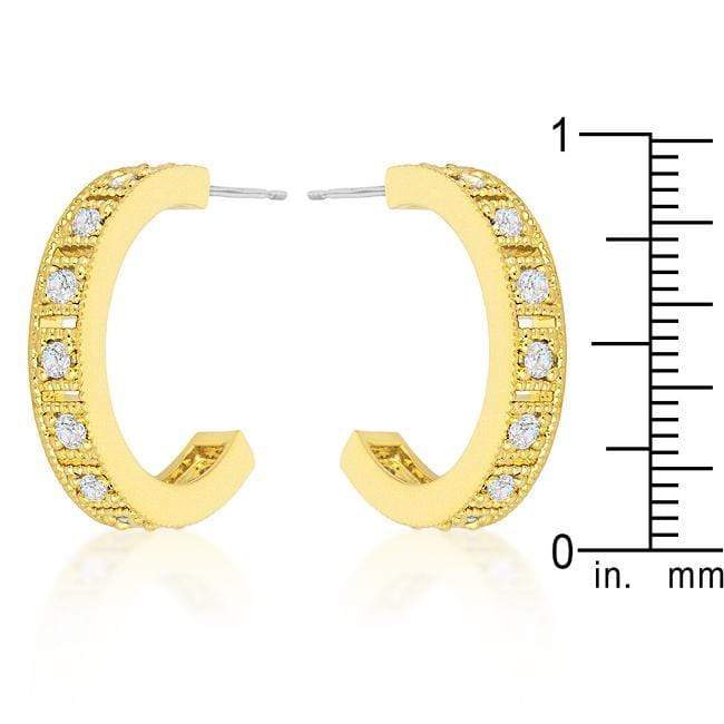 Roma Goldtone Finish Crystal Hoop Earrings Earrings JGI   