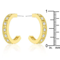 Thumbnail for Roma Goldtone Finish Crystal Hoop Earrings Earrings JGI   