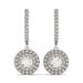 14k White And Rose Gold Drop Diamond Earrings with a Halo Design (3/4 cttw) Earrings Angelucci Jewelry   