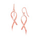 14k Rose Gold Polished Ribbon Style Drop Earrings Earrings Angelucci Jewelry   