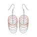 Sterling Silver Rose Tone Textured Layered Hoop Earrings Earrings Angelucci Jewelry   