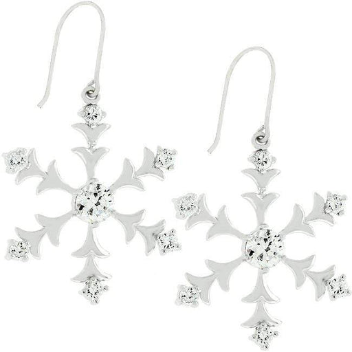 Silver Snowflake Dangle Earrings Earrings JGI   