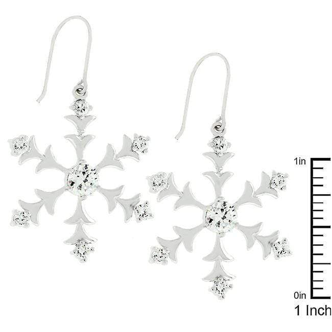 Silver Snowflake Dangle Earrings Earrings JGI   