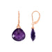 Earrings with Amethyst Teardrops with Rose Finish in Sterling Silver Earrings Angelucci Jewelry   