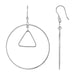 Earrings with Polished Circle and Triangle Drops in Sterling Silver Earrings Angelucci Jewelry   