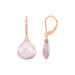 Earrings with Rose Quartz Teardrops with Rose Finish in Sterling Silver Earrings Angelucci Jewelry   