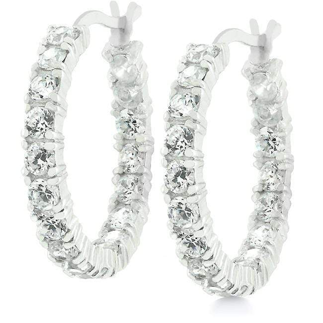 Sterling Silver Eternity Hoop Earrings Earrings JGI   