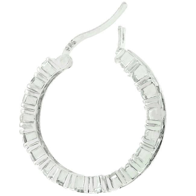 Sterling Silver Eternity Hoop Earrings Earrings JGI   