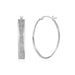 Glitter Textured Oval Hoop Earrings in Sterling Silver Earrings Angelucci Jewelry   