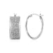 Glitter Textured Wide Oval Hoop Earrings in Sterling Silver Earrings Angelucci Jewelry   