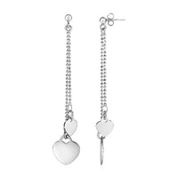 Thumbnail for Heart and Ball Chain Drop Earrings in Sterling Silver Earrings Angelucci Jewelry   