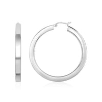 Thumbnail for High Polish Tube Hoop Earrings in Sterling Silver Earrings Angelucci Jewelry   