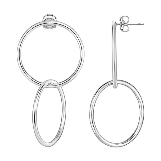 Interlocking Polished Ring Earrings in Sterling Silver Earrings Angelucci Jewelry   
