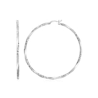 Thumbnail for Matte and Textured Twisted Hoop Earrings in Sterling Silver Earrings Angelucci Jewelry   