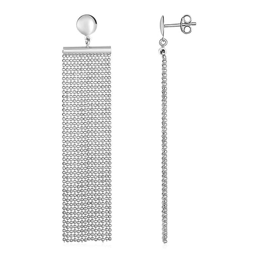 Multi Chain Drop Earrings in Sterling Silver Earrings Angelucci Jewelry   