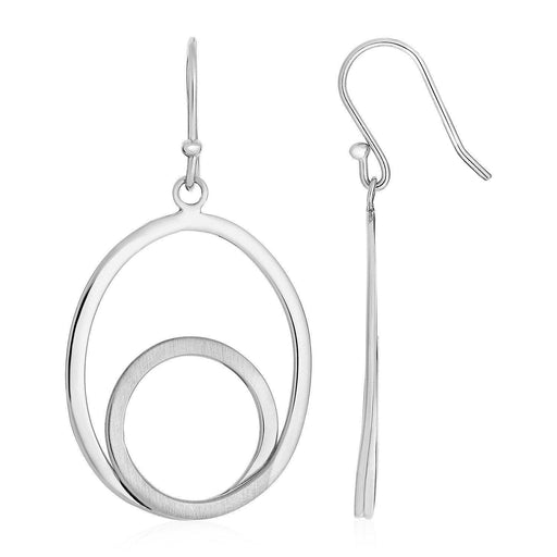 Open Oval Spiral Earrings in Sterling Silver Earrings Angelucci Jewelry   