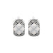 Plaid Motif Earrings with Enamel and Cubic Zirconia in Sterling Silver Earrings Angelucci Jewelry   