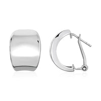 Thumbnail for Polished Graduated Width Half-Hoop Earrings in Sterling Silver Earrings Angelucci Jewelry   