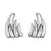 Polished Leaf Motif Earrings in Sterling Silver Earrings Angelucci Jewelry   