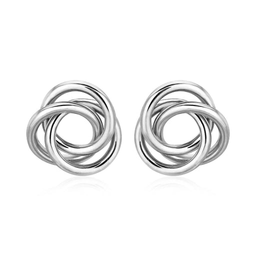 Polished Open Love Knot Earrings in Sterling Silver Earrings Angelucci Jewelry   