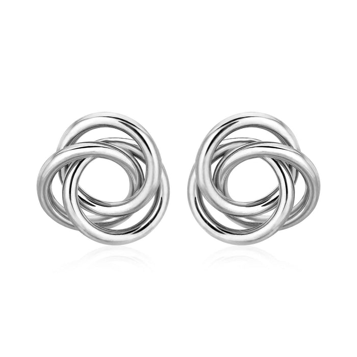 Polished Open Love Knot Earrings in Sterling Silver Earrings Angelucci Jewelry   