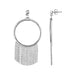 Polished Ring Earrings with Chain Tassels in Sterling Silver Earrings Angelucci Jewelry   