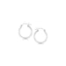 Polished Sterling Silver and Rhodium Plated Hoop Earrings (15mm) Earrings Angelucci Jewelry   