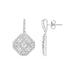 Square Motif Earrings with Cubic Zirconia in Sterling Silver Earrings Angelucci Jewelry   