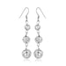 Sterling Silver Layered Textured Ball Dangling Earrings Earrings Angelucci Jewelry   
