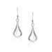 Sterling Silver Long Teardrop Shape Puff Drop Earrings Earrings Angelucci Jewelry   