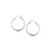 Sterling Silver Rhodium Plated Polished Look Hoop Earrings (25mm) Earrings Angelucci Jewelry   