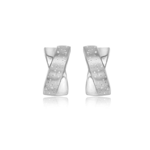 Sterling Silver Stardust Earrings with an X Design Earrings Angelucci Jewelry   