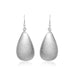 Sterling Silver Teardrop Drop Earrings with Stardust Texture Earrings Angelucci Jewelry   