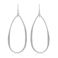 Thumbnail for Sterling Silver Teardrop Shape Stardust Dangling Earrings Earrings Angelucci Jewelry   