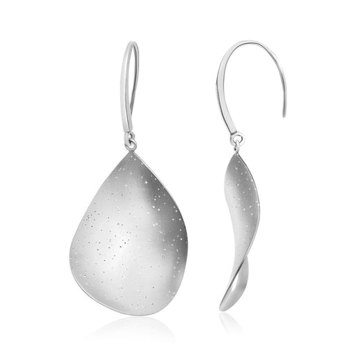 Sterling Silver Teardrop Twisted Style Drop Earrings Earrings Angelucci Jewelry   