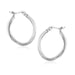 Sterling Silver Twist Design Oval Shape Hoop Earrings Earrings Angelucci Jewelry   