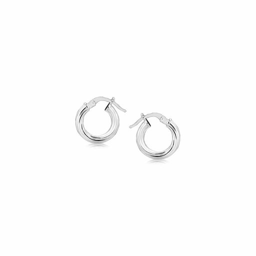 Sterling Silver Twist Style Small Size Hoop Earrings Earrings Angelucci Jewelry   