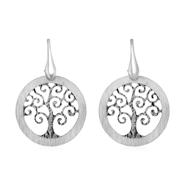 Tree of Life Cutout Earrings in Sterling Silver Earrings Angelucci Jewelry   
