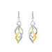 Two Toned Interlocking Twist Earrings with Diamonds in Sterling Silver Earrings Angelucci Jewelry   