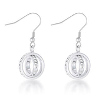 Thumbnail for Tera 1.25ct CZ Rhodium Double Ring Drop Earrings Earrings JGI   