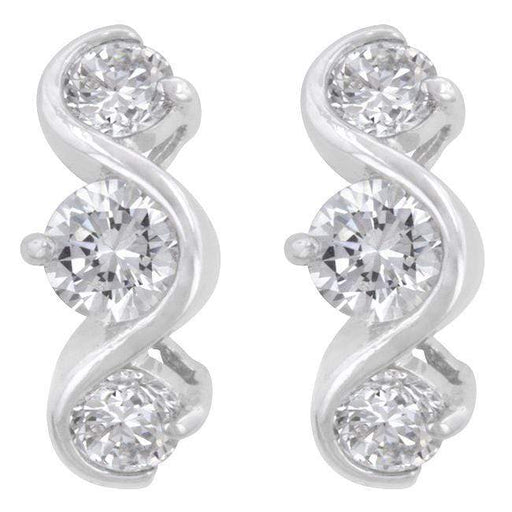 Three Stone Swirl Earring Earrings JGI   