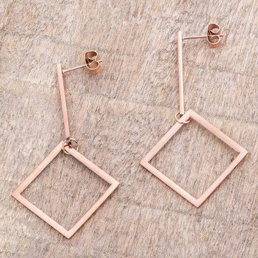 Trendy Geometric Stainless Steel Drop Earrings Earrings JGI   