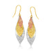 14k Tri-Color Gold Graduated Lace Dangling Earrings Earrings Angelucci Jewelry   