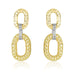 14k Two-Tone Gold Diamond Cut Texture Oval Shape Drop Earrings Earrings Angelucci Jewelry   