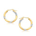 14k Two Tone Gold Polished Hoop Earrings (20 mm) Earrings Angelucci Jewelry   