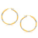 14k Two Tone Gold Polished Hoop Earrings (30 mm) Earrings Angelucci Jewelry   