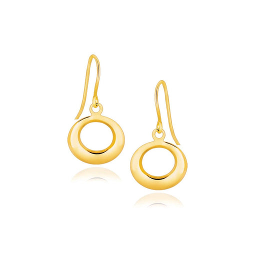 14k Yellow Gold Open Circle Dangle Earrings Earrings Angelucci Jewelry   