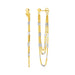 Hanging Chain Earrings with Rectangular Accents in 14k Yellow and White Gold Earrings Angelucci Jewelry   