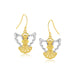 Two-Tone Angel Drop Earrings in 10k Gold Earrings Angelucci Jewelry   