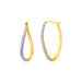 Two-Tone Textured Twisted Oval Hoop Earrings in 10k Yellow and White Gold Earrings Angelucci Jewelry   